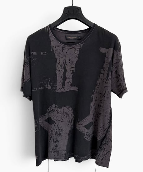 S/S 2003 UNDERCOVERISM “SCAB” DISTRESSED ABSTRACT PRINT T-SHIRT［M］