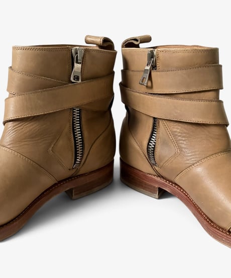 S/S 2013 BALMAIN HOMME METAL CAP TOE LEATHER BOOTS［42］