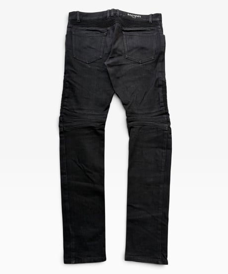 A/W 2015 BALMAIN HOMME BLACK RAW BIKER DENIM［31］