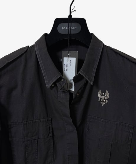 S/S 2011 BALMAIN RUNWAY EAGLE PIN MILITARY SHIRT［36］