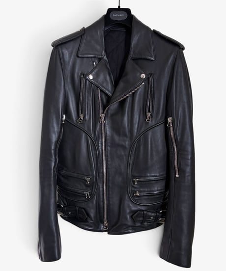 A/W 2010 BALMAIN HOMME LEATHER PERFECTO JACKET［46］