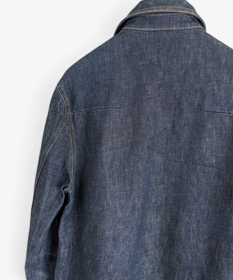 A/W 2002 DIOR HOMME “REFLECTION” CONCEALED BUTTON RAW DENIM JACKET［48］