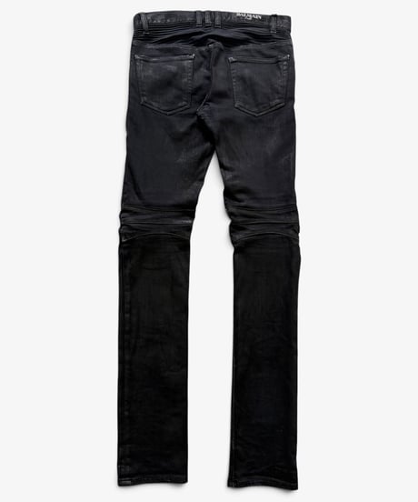 S/S 2012 BALMAIN HOMME WAXED BLACK BIKER DENIM［29］