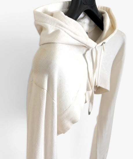 S/S 2007 DIOR HOMME “WLGT” IVORY ULTRA CROPPED HOODIE［XS］