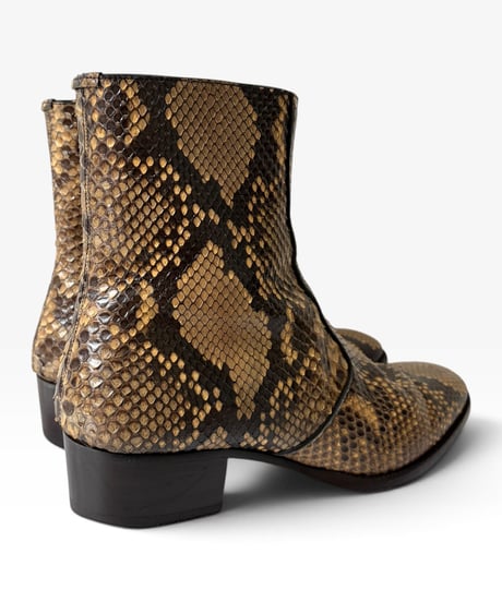 S/S 2019 SAINT LAURENT PARIS WYAT 40 PYTHON HEELED BOOTS［43］
