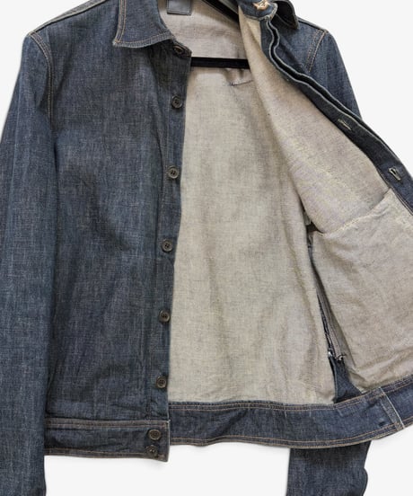 A/W 2002 DIOR HOMME “REFLECTION” CONCEALED BUTTON RAW DENIM JACKET［48］