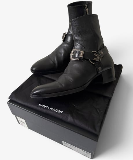 S/S 2019 SAINT LAURENT PARIS WYATT 40 WESTERN HARNESS RING BOOTS［43］