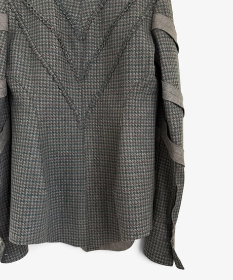A/W 2005 UNDERCOVER “ARTS&CRAFTS” FELT TRIM HOUNDSTOOTH JACKET［2］