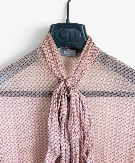 A/W 2005 DIOR HOMME “GLAM ROCK” PUSSY-BOW SHEER SHIRT［38］