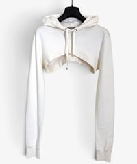 S/S 2007 DIOR HOMME “WLGT” IVORY ULTRA CROPPED HOODIE［XS］
