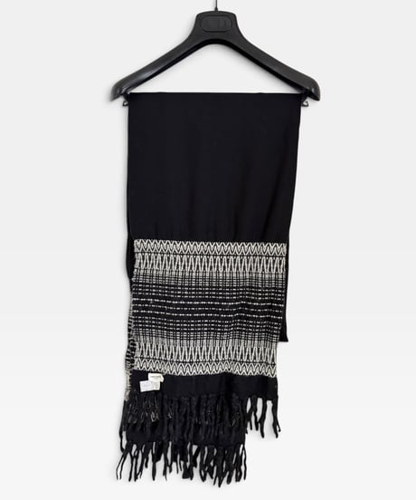 S/S 2015 SAINT LAURENT PARIS GEOMETRIC JACQUARD FRINGE STOLE