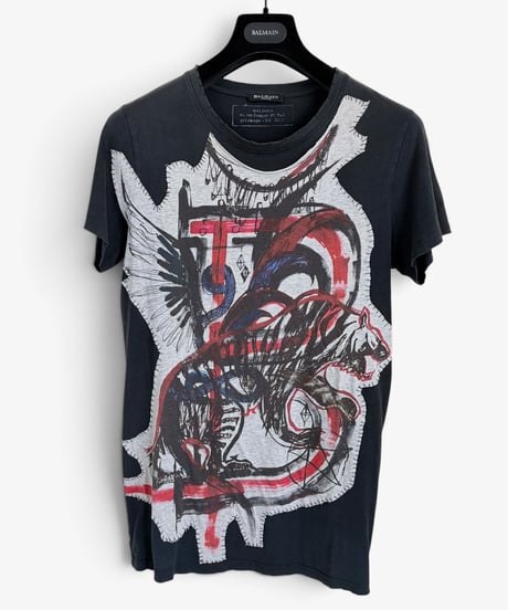 S/S 2011 BALMAIN HOMME GRAPHIC PATCH T-SHIRT［XS］
