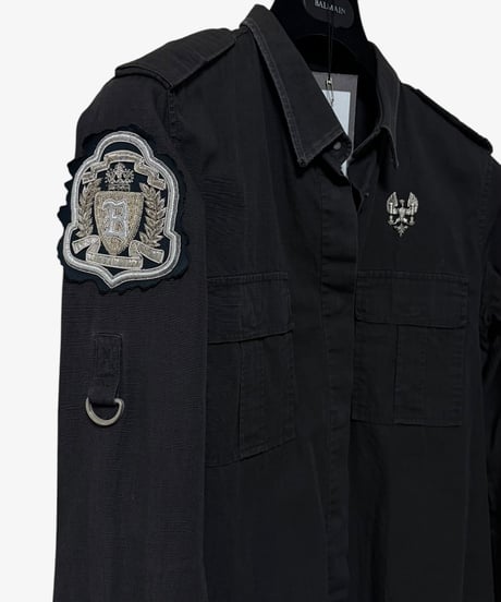 S/S 2011 BALMAIN RUNWAY EAGLE PIN MILITARY SHIRT［36］