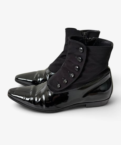 A/W 2006 DIOR HOMME “THESE GREY DAYS” PATENT LEATHER VICTORIAN BOOTS［40］