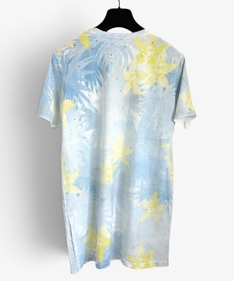 A/W 2010 BALMAIN HOMME DISTRESSED FLORAL PRINT T-SHIRT［XS］