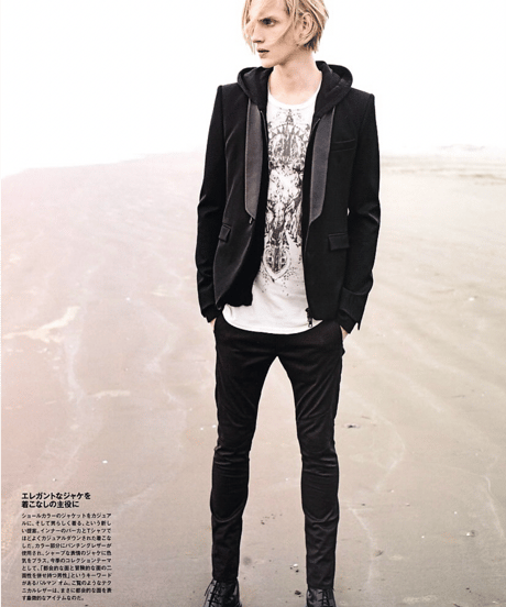 S/S 2012 BALMAIN HOMME LEATHER SHAWL COLLAR 1B BLAZER［48］