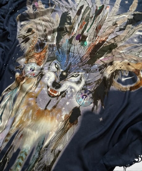 A/W 2011 BALMAIN HOMME WOLF PRINT AFGHAN SCARF