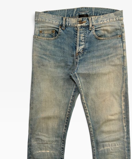 A/W 2015 SAINT LAURENT PARIS DISTRESSED REPAIR DENIM［27］