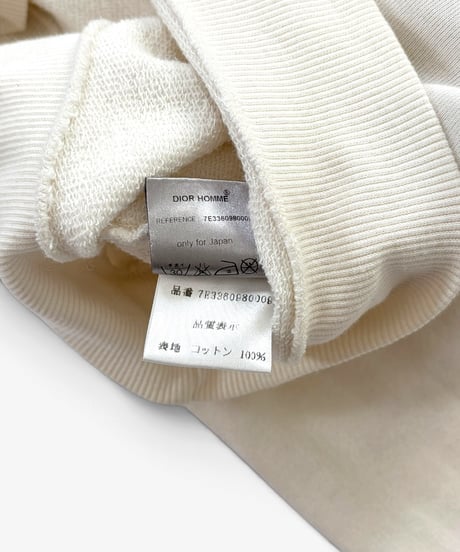S/S 2007 DIOR HOMME “WLGT” IVORY ULTRA CROPPED HOODIE［XS］