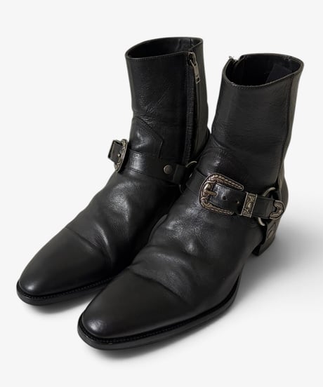 S/S 2019 SAINT LAURENT PARIS WYATT 40 WESTERN HARNESS RING BOOTS［43］
