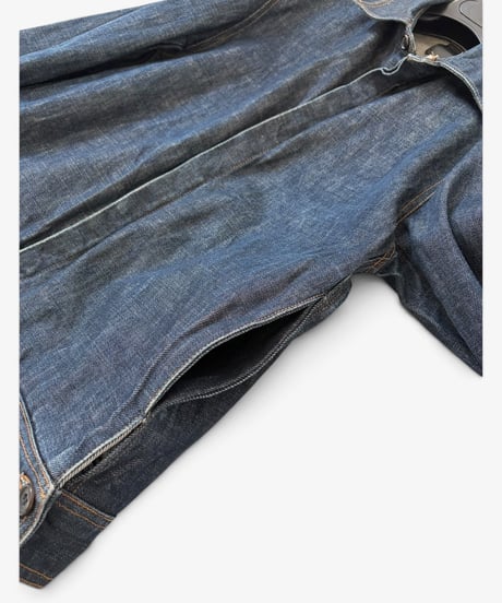 A/W 2002 DIOR HOMME “REFLECTION” CONCEALED BUTTON RAW DENIM JACKET［48］
