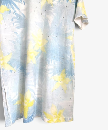 A/W 2010 BALMAIN HOMME DISTRESSED FLORAL PRINT T-SHIRT［XS］
