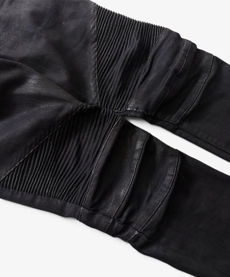S/S 2012 BALMAIN HOMME WAXED BLACK BIKER DENIM［29］