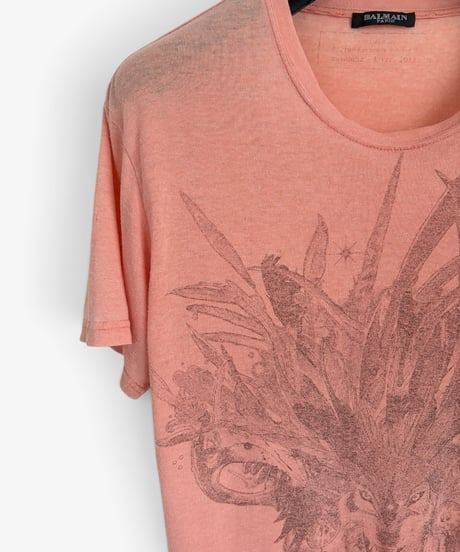 A/W 2011 BALMAIN HOMME WOLF PILLING EFFECT T-SHIRT［M］