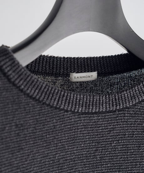 SANMONT Silk Noir Knit L/S Crew Neck