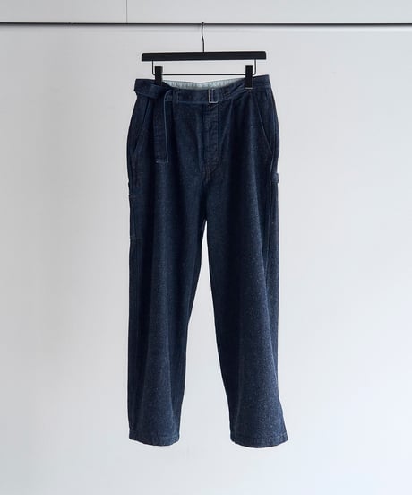 SANMONT Cotton Silk Denim Belted Pants