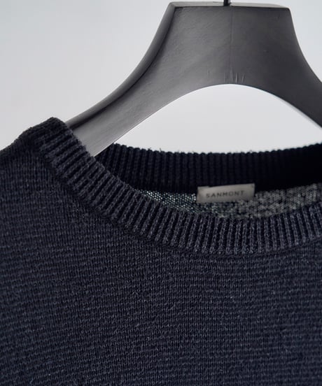 SANMONT Silk Noir Knit L/S Crew Neck