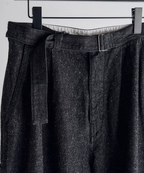 SANMONT Cotton Silk Denim Belted Pants
