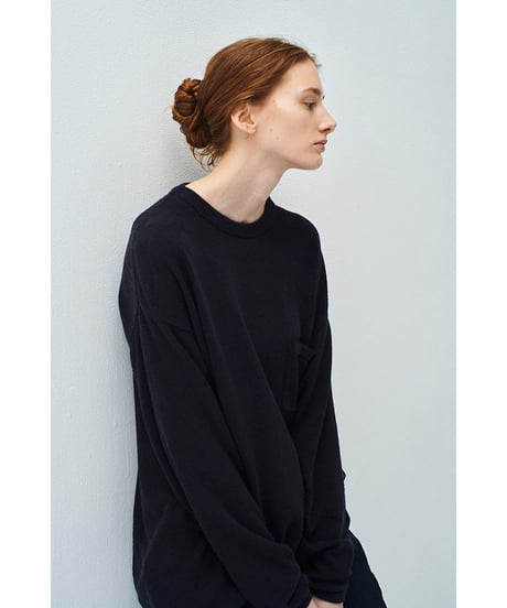 SANMONT Silk Noir Knit L/S Crew Neck
