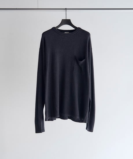 SANMONT Silk Noir Knit L/S Crew Neck