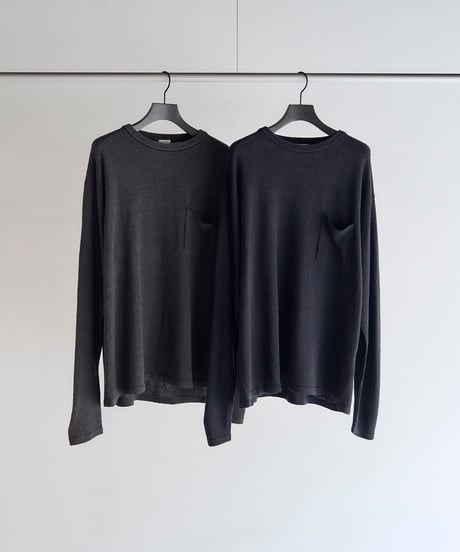 SANMONT Silk Noir Knit L/S Crew Neck