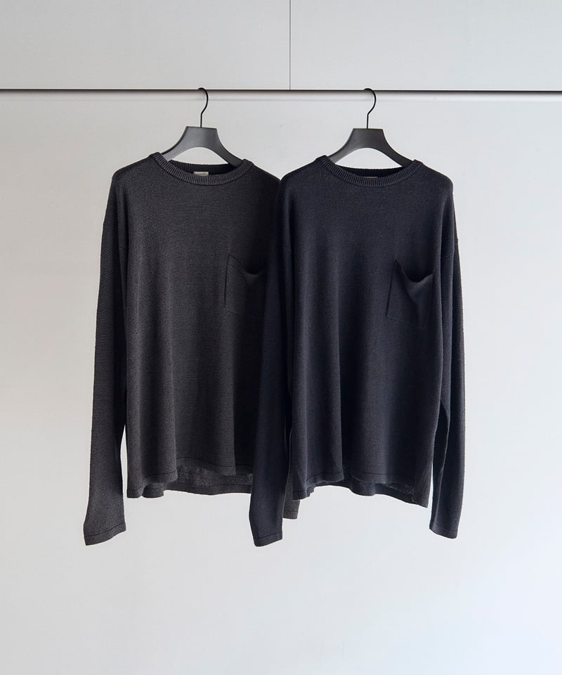 SANMONT Silk Noir Knit L/S Crew Neck | SAN ROOM