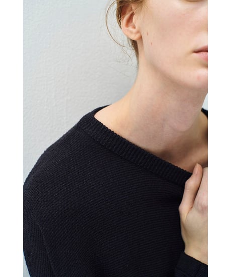 SANMONT Silk Noir Knit L/S Crew Neck