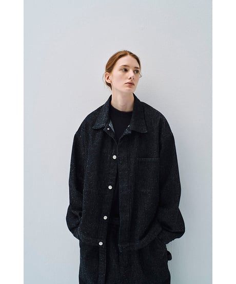 SANMONT Cotton Silk Denim Work Jacket (short)