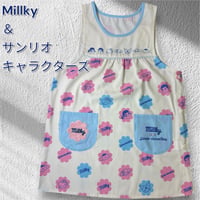 <26年夏新作>【PEKO＆サンリオキャラクターズ】ミルキー柄 キャラクターエプロン PKA4199【M-L】