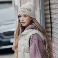 BRUSHED LOGO BEANIE IVORY NE3BS52K
