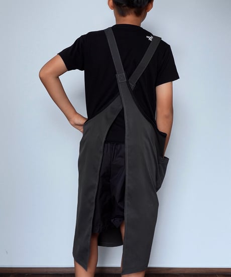 New｜キッズエプロン＋三角巾セット（男の子）チャコール
