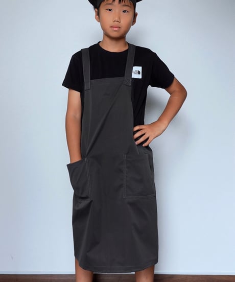 New｜キッズエプロン＋三角巾セット（男の子）チャコール
