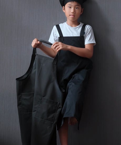 New｜キッズエプロン＋三角巾セット（男の子）チャコール