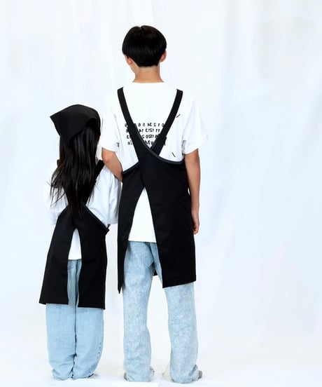 New｜キッズエプロン＋三角巾セット（男の子）ブラック
