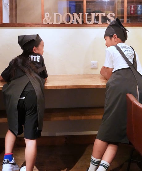 New｜キッズエプロン＋三角巾セット（男の子）チャコール