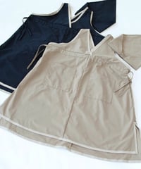 New｜キッズエプロン＋三角巾セット（女の子）ベージュ