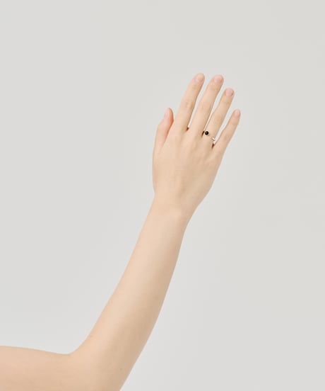 Cercle stone forkring (onyx) silver