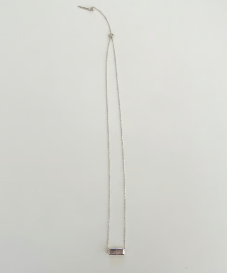 Recette stone necklace silver 45cm(rosequartz×amethyst×CR)