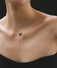 Recette stone necklace (onyx) 45cm silver
