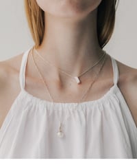 Aging round pearl necklace 50cm silver